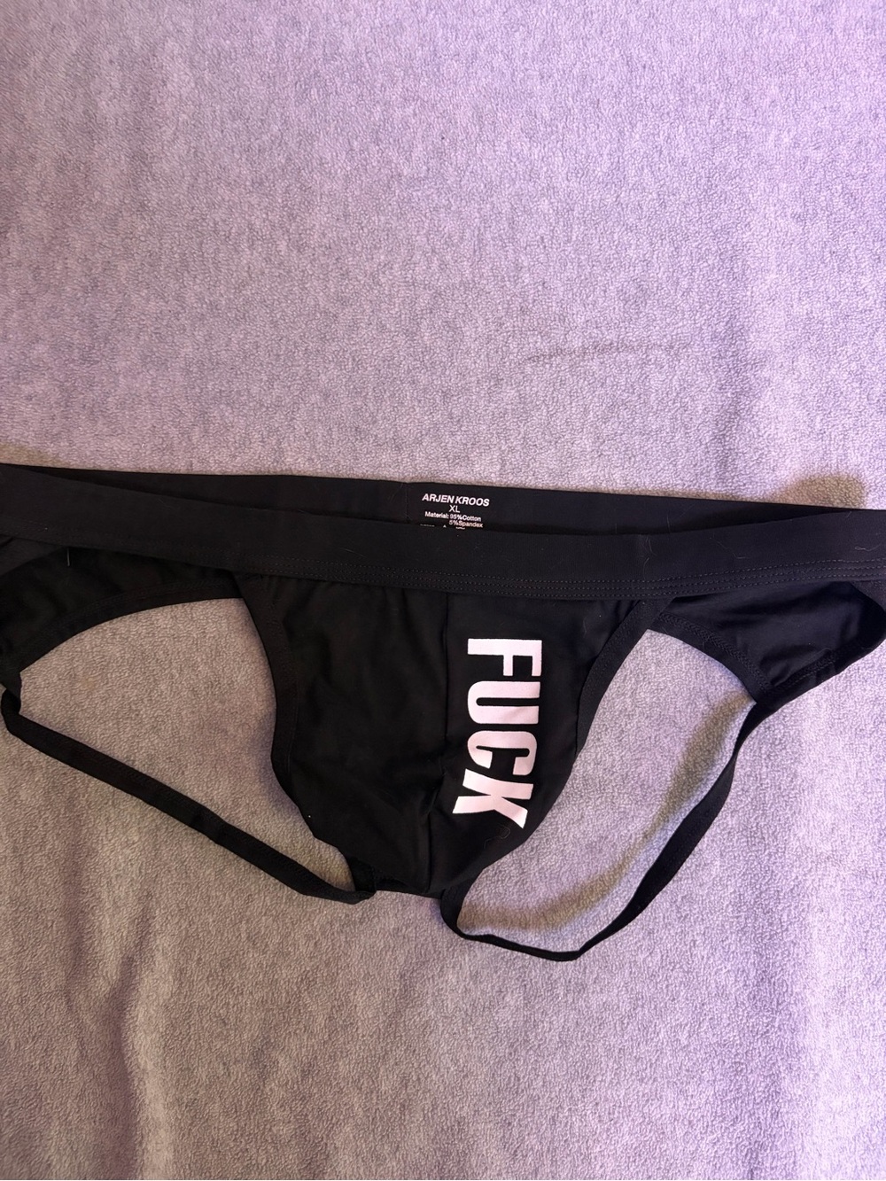 Black Graphic Men's Jock with Bold Text